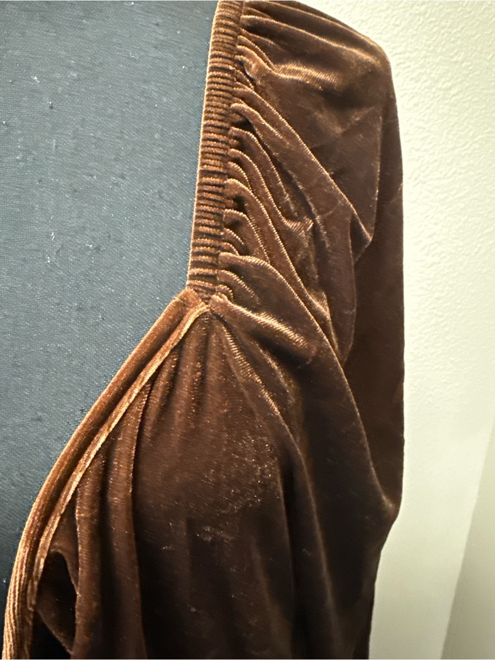 3X Chocolate Brown Velvet Wrap Maxi Dress Long Sleeve Holiday Wedding Guest Gown - Picture 3 of 9